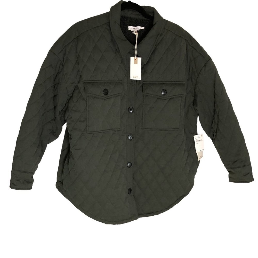 NWT Good American quilted Shacket
